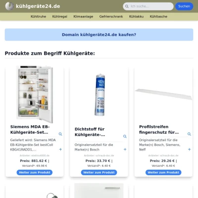 Screenshot kühlgeräte24.de