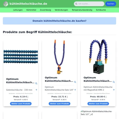 Screenshot kühlmittelschläuche.de