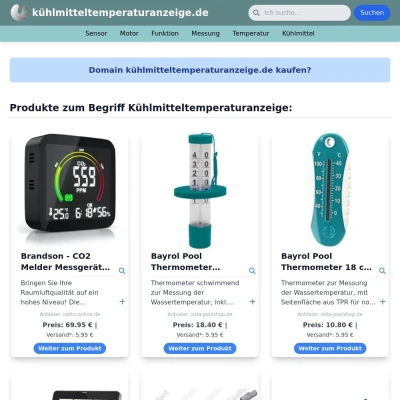 Screenshot kühlmitteltemperaturanzeige.de