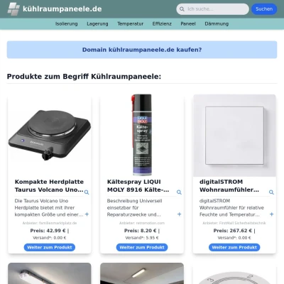 Screenshot kühlraumpaneele.de