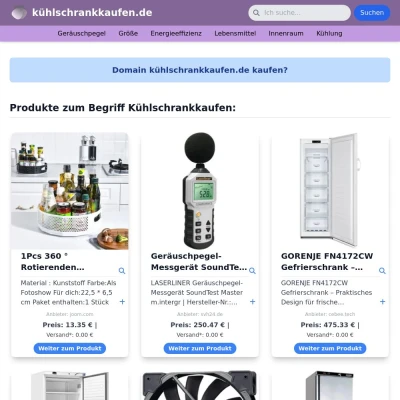 Screenshot kühlschrankkaufen.de