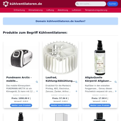 Screenshot kühlventilatoren.de