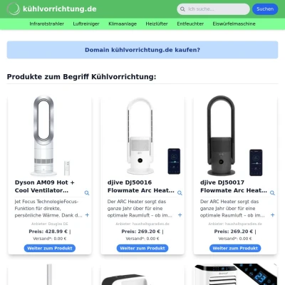 Screenshot kühlvorrichtung.de