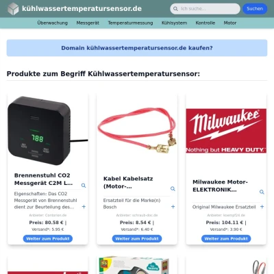 Screenshot kühlwassertemperatursensor.de