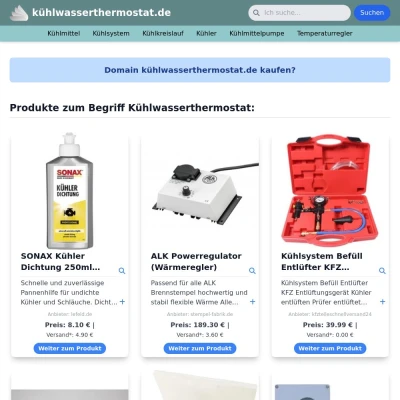 Screenshot kühlwasserthermostat.de