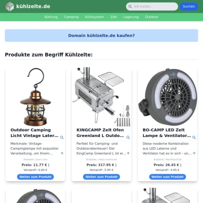 Screenshot kühlzelte.de