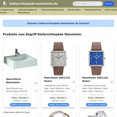 Screenshot kieferorthopäde-mannheim.de