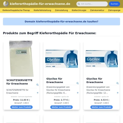 Screenshot kieferorthopädie-für-erwachsene.de