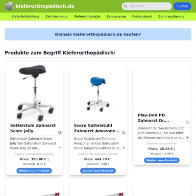 Screenshot kieferorthopädisch.de