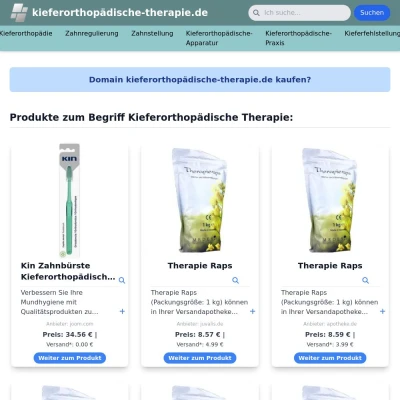 Screenshot kieferorthopädische-therapie.de