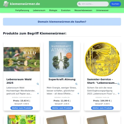 Screenshot kiemenwürmer.de