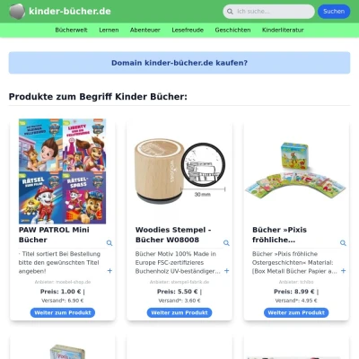 Screenshot kinder-bücher.de