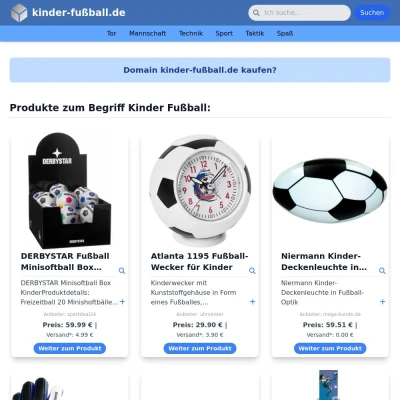 Screenshot kinder-fußball.de