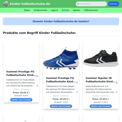 Screenshot kinder-fußballschuhe.de