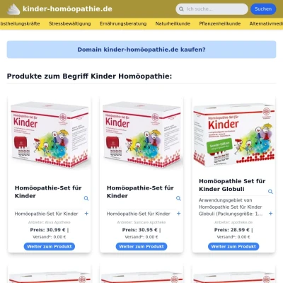 Screenshot kinder-homöopathie.de