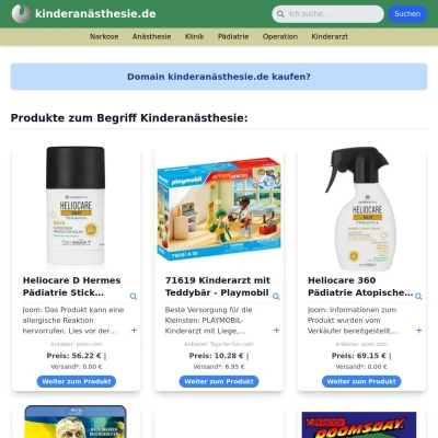 Screenshot kinderanästhesie.de