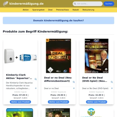 Screenshot kinderermäßigung.de