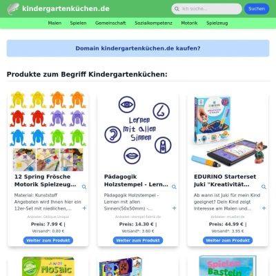 Screenshot kindergartenküchen.de