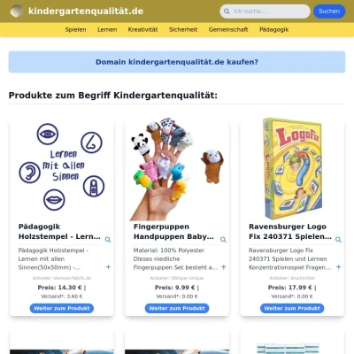 Screenshot kindergartenqualität.de