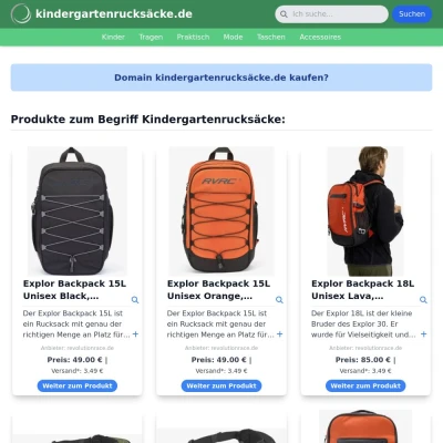 Screenshot kindergartenrucksäcke.de