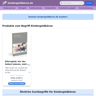 Screenshot kindergeldbörse.de