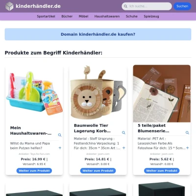 Screenshot kinderhändler.de