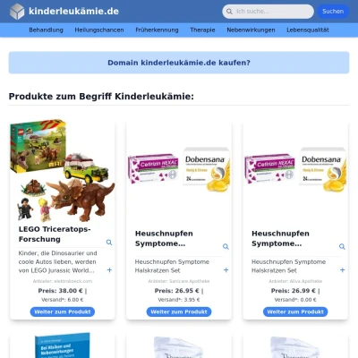 Screenshot kinderleukämie.de