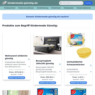 Screenshot kindermode-günstig.de