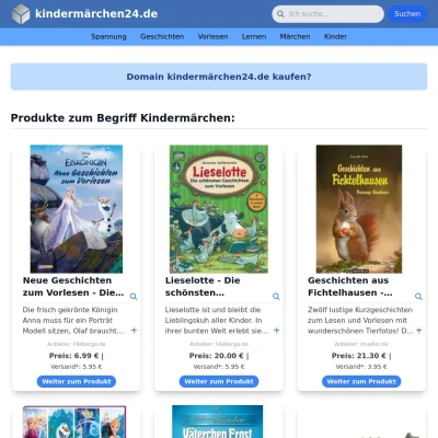 Screenshot kindermärchen24.de