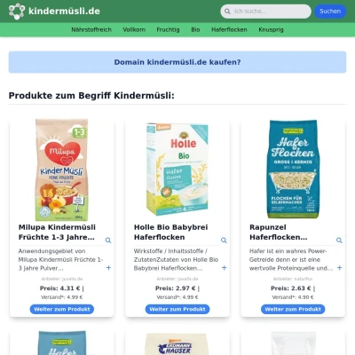 Screenshot kindermüsli.de