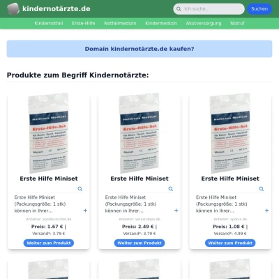 Screenshot kindernotärzte.de