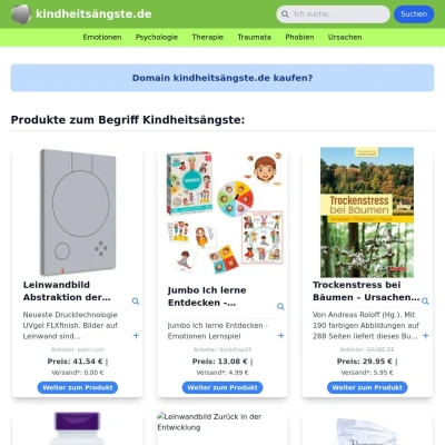 Screenshot kindheitsängste.de