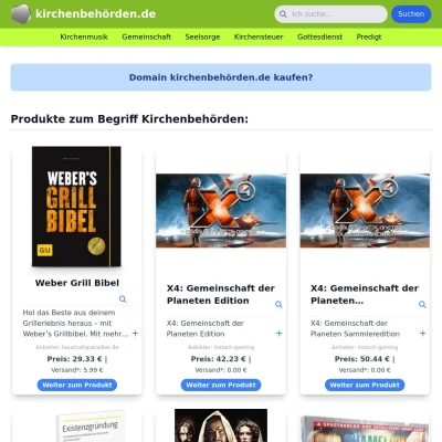 Screenshot kirchenbehörden.de