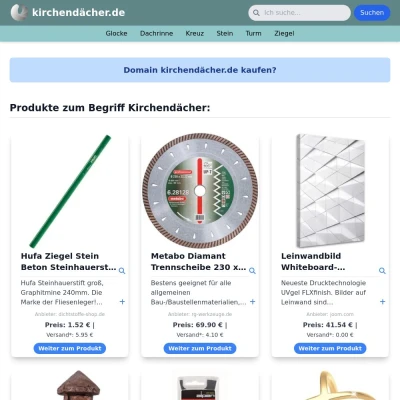 Screenshot kirchendächer.de