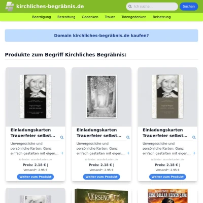 Screenshot kirchliches-begräbnis.de