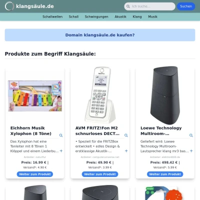 Screenshot klangsäule.de
