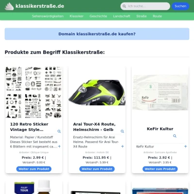 Screenshot klassikerstraße.de