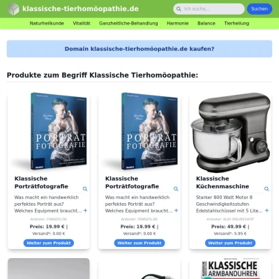 Screenshot klassische-tierhomöopathie.de