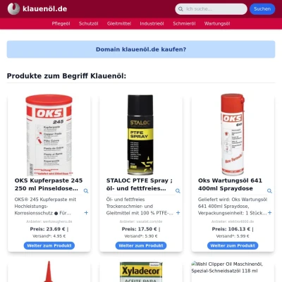 Screenshot klauenöl.de