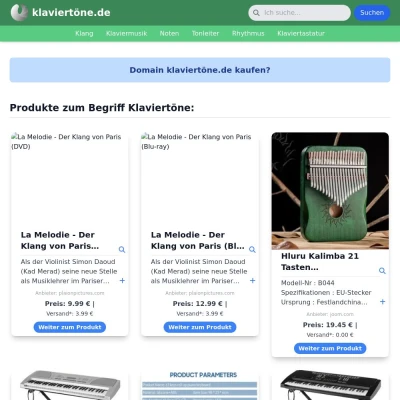 Screenshot klaviertöne.de