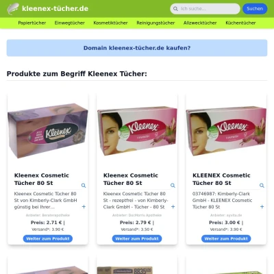 Screenshot kleenex-tücher.de