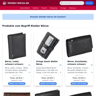 Screenshot kleider-börse.de