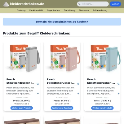 Screenshot kleiderschränken.de