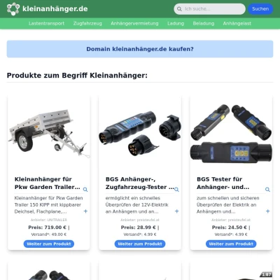 Screenshot kleinanhänger.de