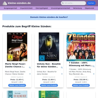 Screenshot kleine-sünden.de
