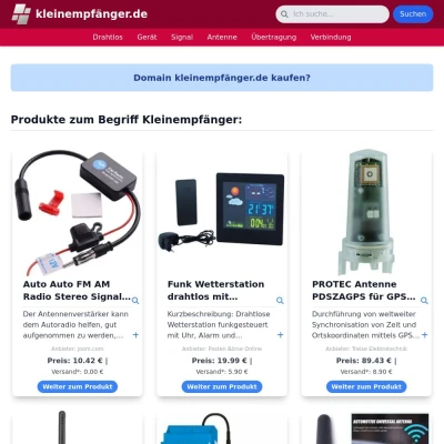 Screenshot kleinempfänger.de