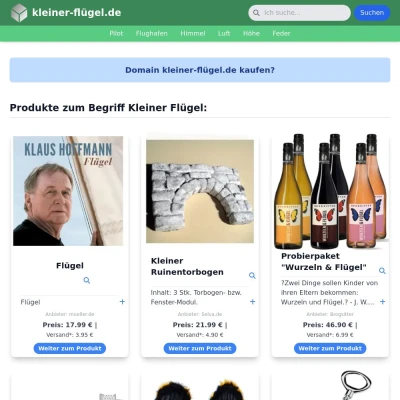 Screenshot kleiner-flügel.de