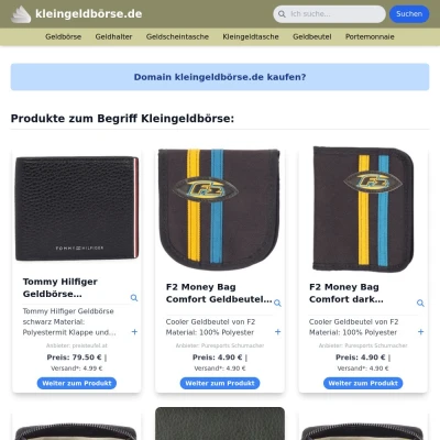 Screenshot kleingeldbörse.de