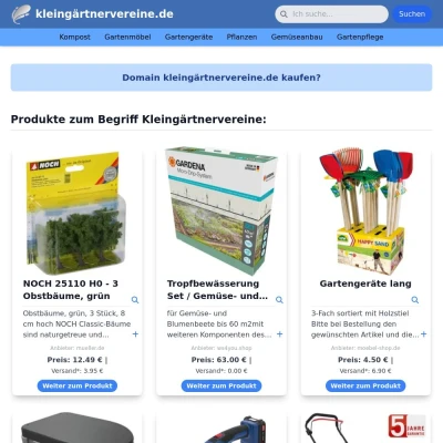 Screenshot kleingärtnervereine.de