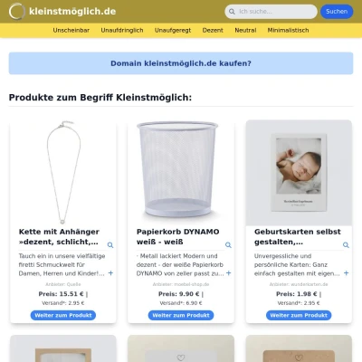 Screenshot kleinstmöglich.de